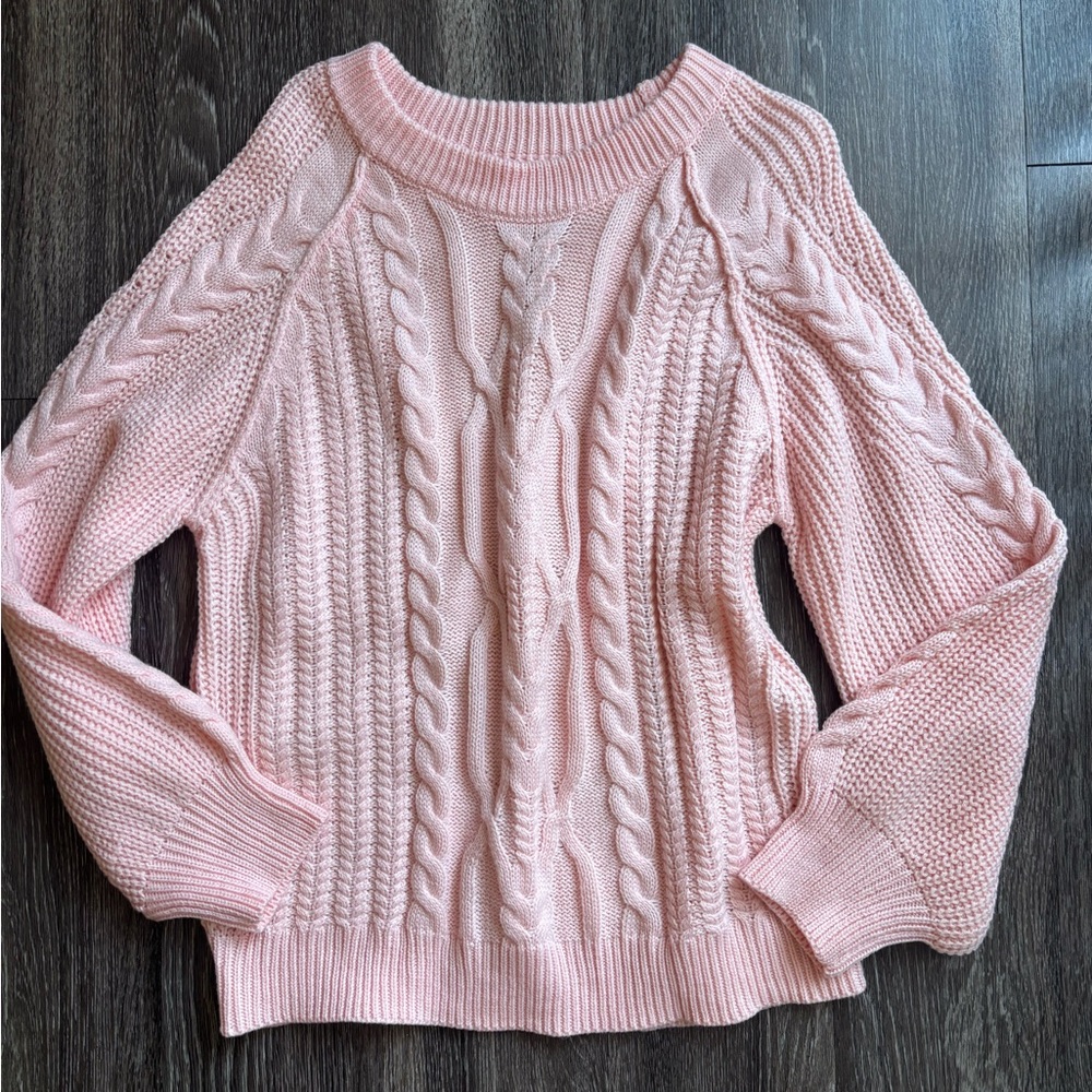 NEW Pink Cable Knit Women's Sweater